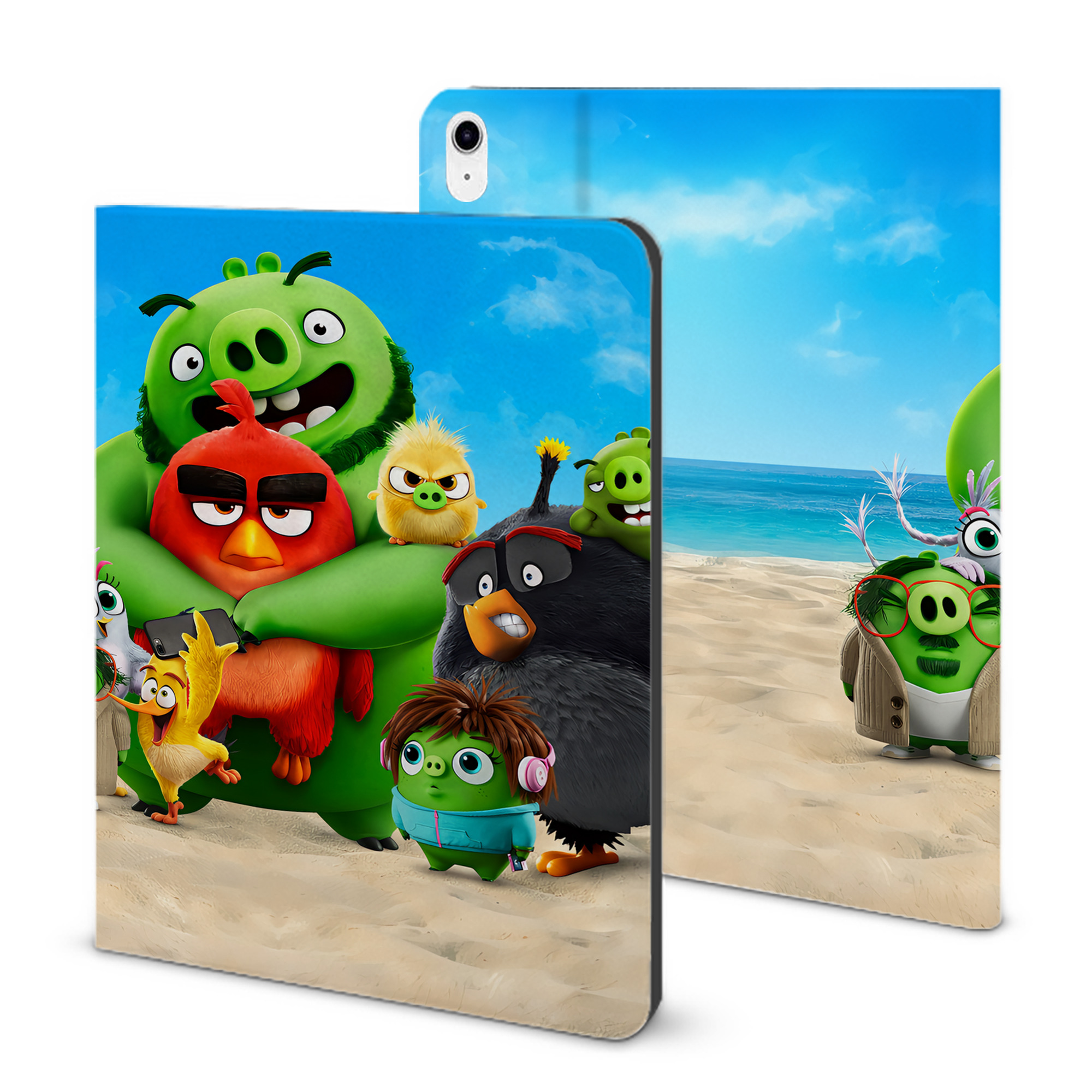（画像用） Angry Birds アングリーバード IPad ケース ブック型 PUレザー TPU 耐衝撃 軽量 薄型 ペン収納なし 全面保護 IPad 各モデル対応